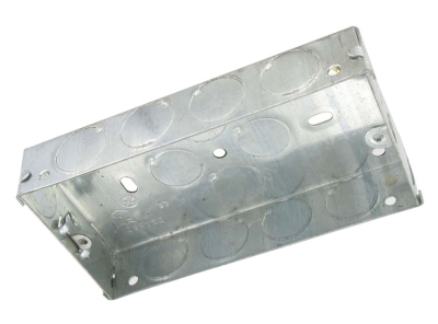 Metal Back Box 2 Gang 25mm With Knockouts